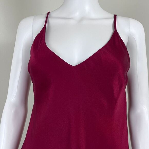 Chloe Kristyn Size S Bettina Benson Camille Red Satin Holiday Party Cami NEW Top - Picture 3 of 14
